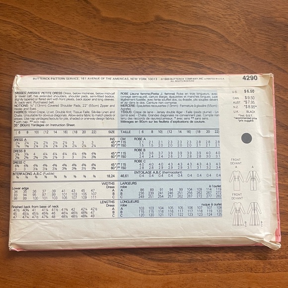 6 XS/S Uncut Vintage 1990s Sewing Patterns Lot - Picture 13 of 13